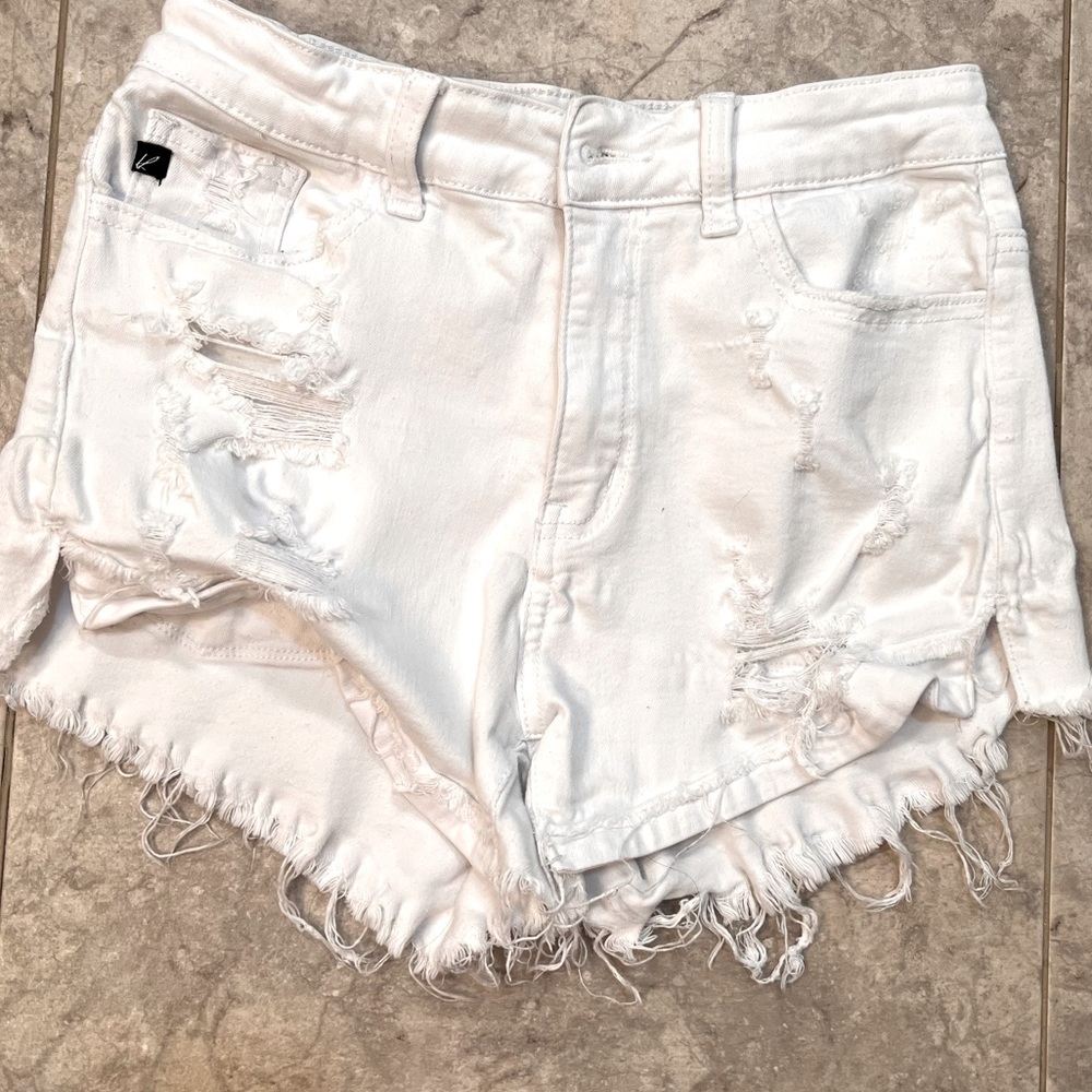 Kancan white denim shorts